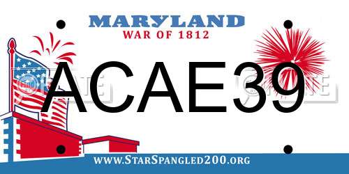 ACAE39 Maryland License Plate