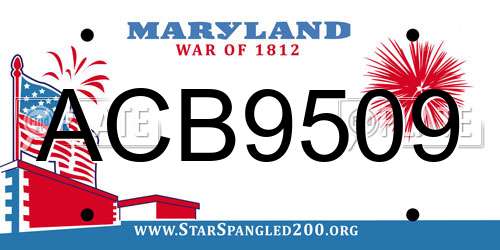 ACB9509 Maryland License Plate