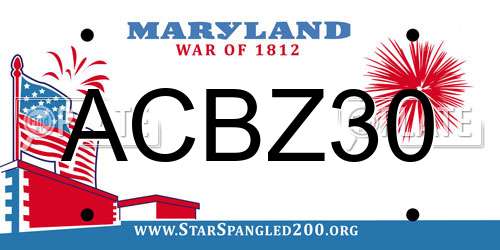 ACBZ30 Maryland License Plate