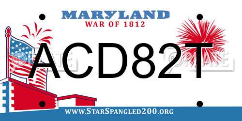ACD82T Maryland License Plate