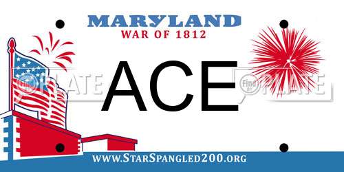 ACE Maryland License Plate