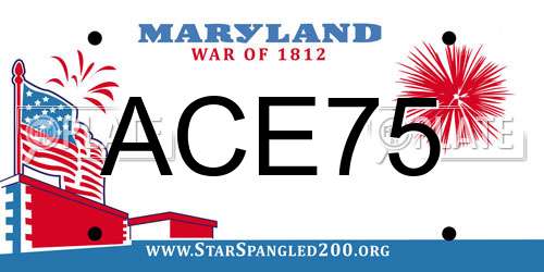 ACE75 Maryland License Plate