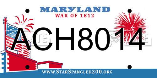 ACH8014 Maryland License Plate
