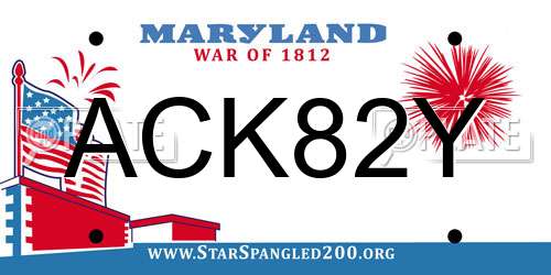 ACK82Y Maryland License Plate