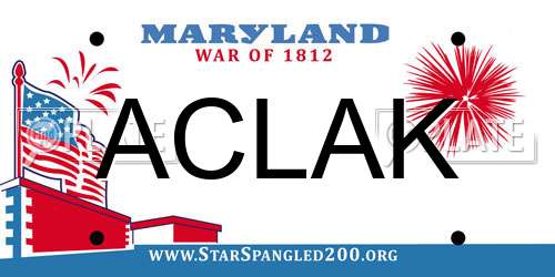 ACLAK Maryland License Plate