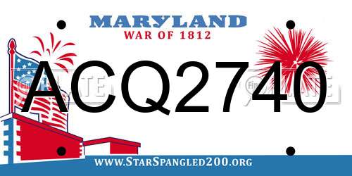ACQ2740 Maryland License Plate