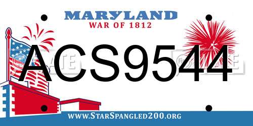 ACS9544 Maryland License Plate