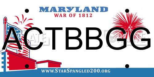 ACTBBGG Maryland License Plate