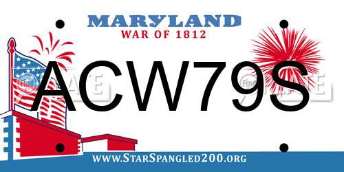 ACW79S Maryland License Plate