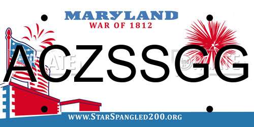 ACZSSGG Maryland License Plate