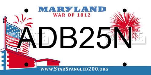 ADB25N Maryland License Plate