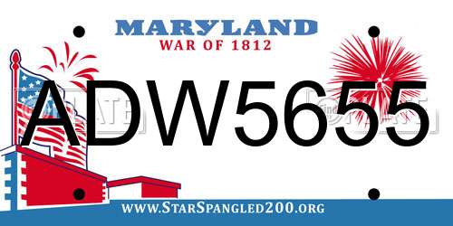 ADW5655 Maryland License Plate