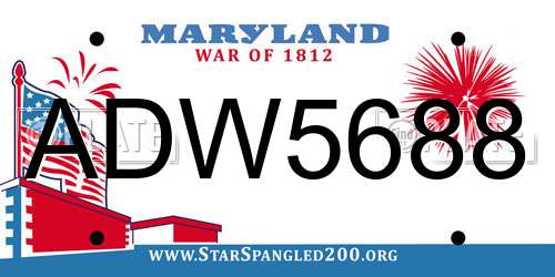 ADW5688 Maryland License Plate