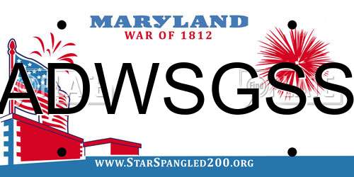 ADWSGSS Maryland License Plate