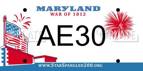 AE30 Maryland License Plate