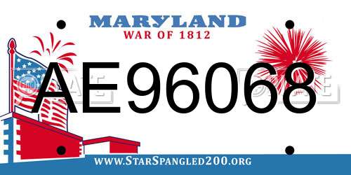 AE96068 Maryland License Plate