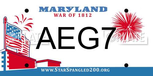 AEG7 Maryland License Plate