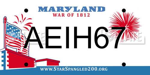 AEIH67 Maryland License Plate