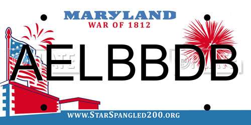 AELBBDB Maryland License Plate