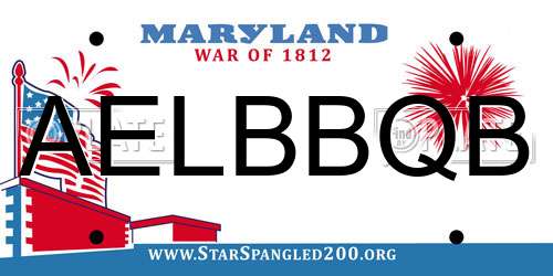 AELBBQB Maryland License Plate