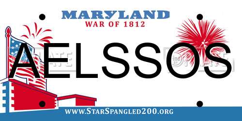 AELSSOS Maryland License Plate