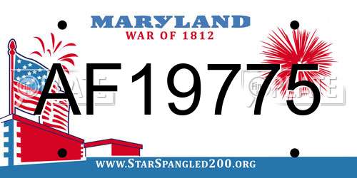 AF19775 Maryland License Plate