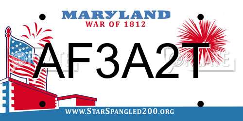 AF3A2T Maryland License Plate