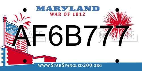 AF6B777 Maryland License Plate