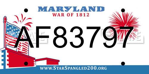 AF83797 Maryland License Plate