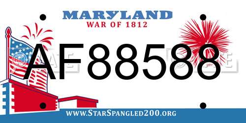 AF88588 Maryland License Plate
