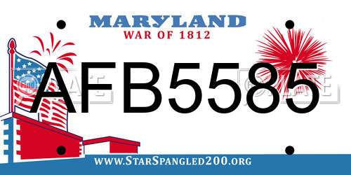 AFB5585 Maryland License Plate