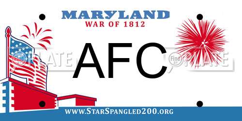 AFC Maryland License Plate