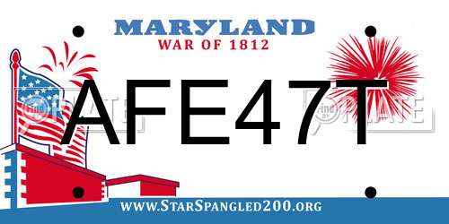AFE47T Maryland License Plate