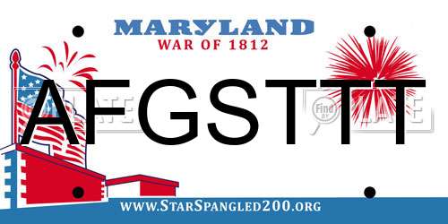 AFGSTTT Maryland License Plate