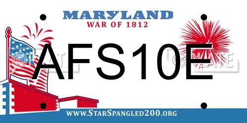 AFS10E Maryland License Plate