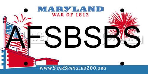 AFSBSBS Maryland License Plate