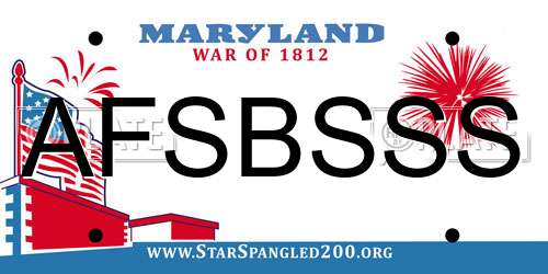 AFSBSSS Maryland License Plate