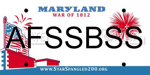 AFSSBSS Maryland License Plate