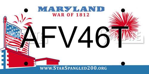 AFV46T Maryland License Plate