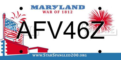AFV46Z Maryland License Plate
