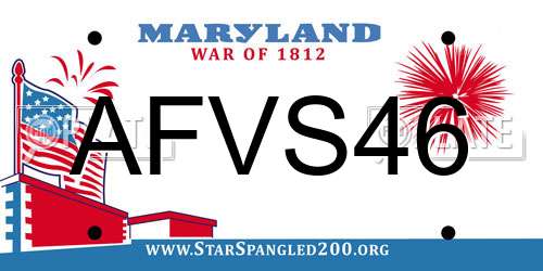 AFVS46 Maryland License Plate