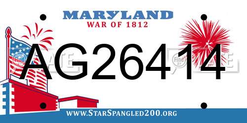 AG26414 Maryland License Plate