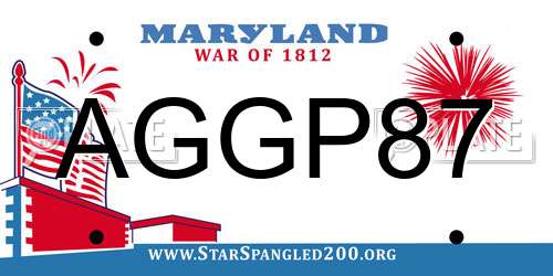 AGGP87 Maryland License Plate