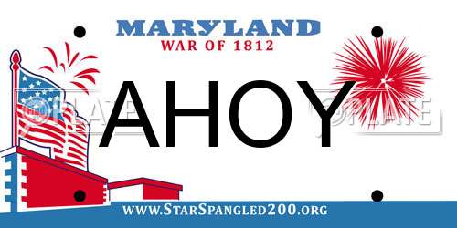 AHOY Maryland License Plate