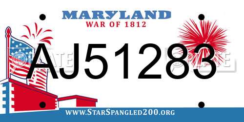 AJ51283 Maryland License Plate
