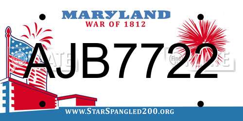 AJB7722 Maryland License Plate