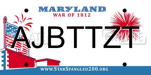 AJBTTZT Maryland License Plate