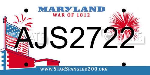 AJS2722 Maryland License Plate