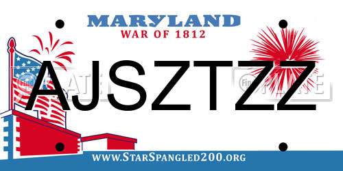 AJSZTZZ Maryland License Plate