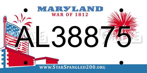 AL38875 Maryland License Plate